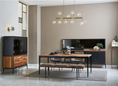 Esszimmertisch Esszimmer Gruppe Essgruppe Essecke Set 9tlg Holz Braun